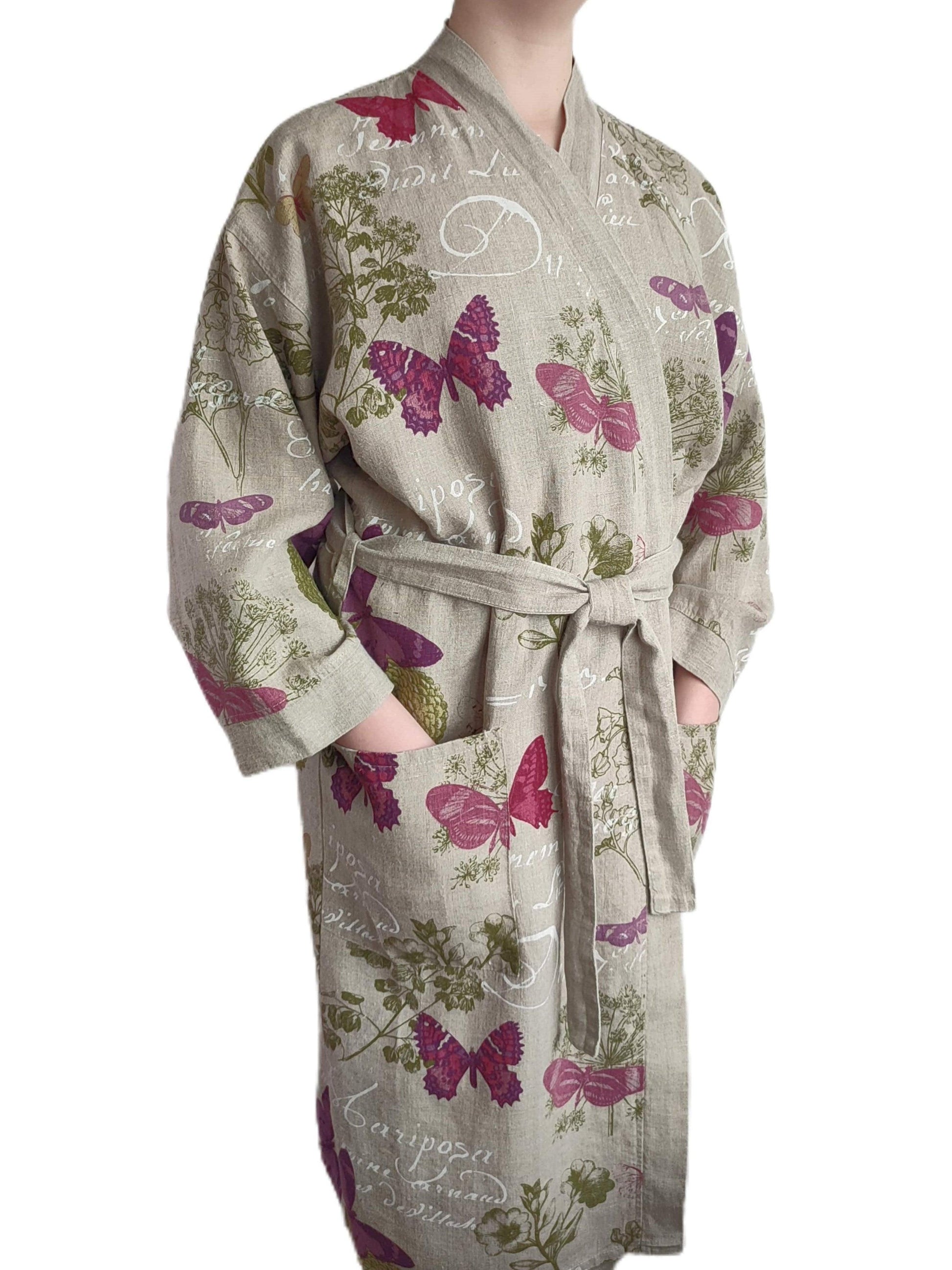 Bathrobe BUTTERFLIES - Linen4me
