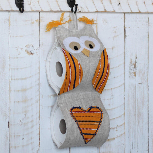 Toilet roll holder OWL - Linen4me