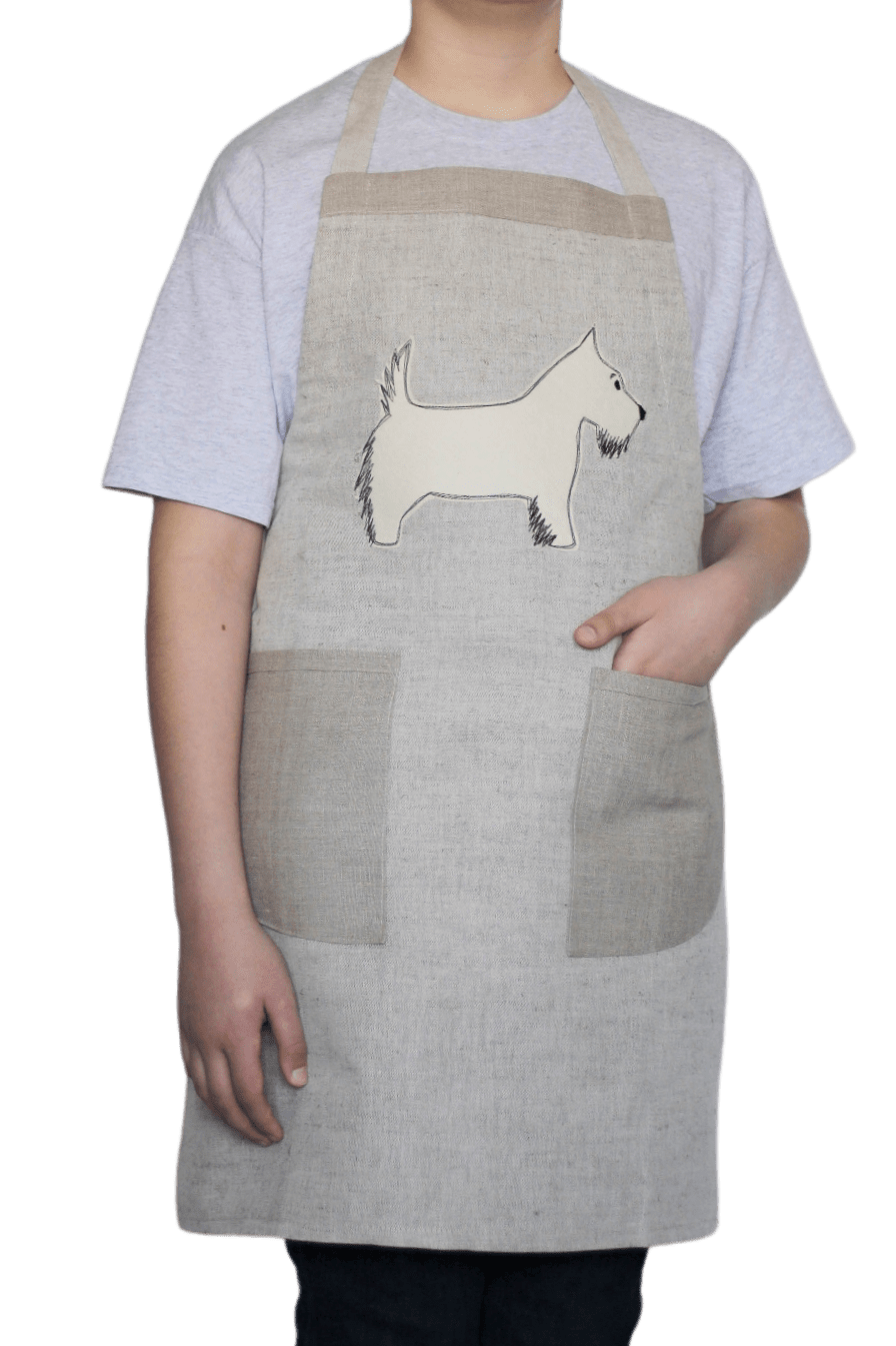 Apron WHITE DOG - Linen4me