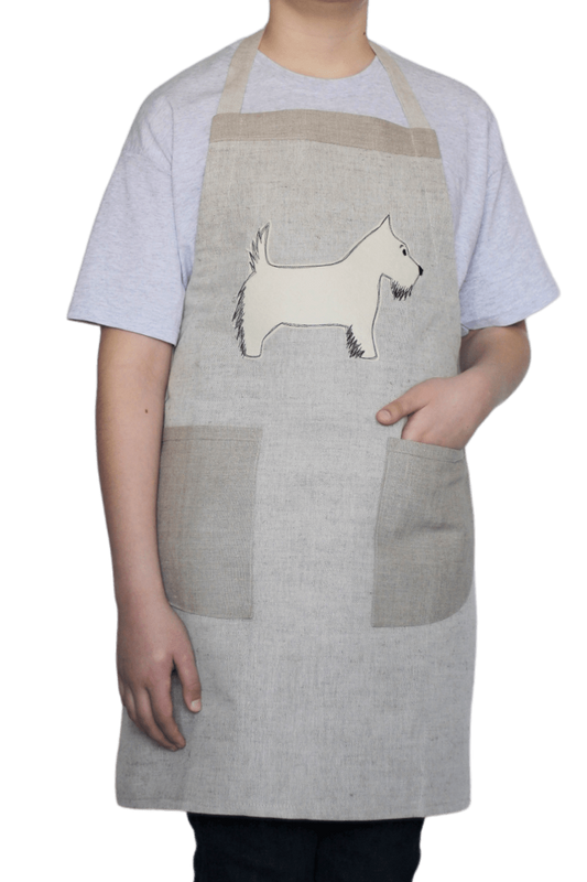 Apron WHITE DOG - Linen4me