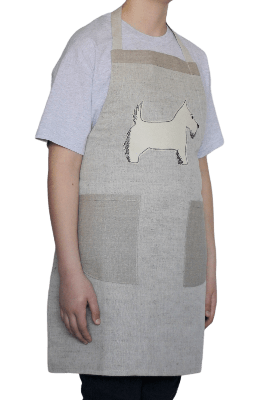 Apron WHITE DOG - Linen4me