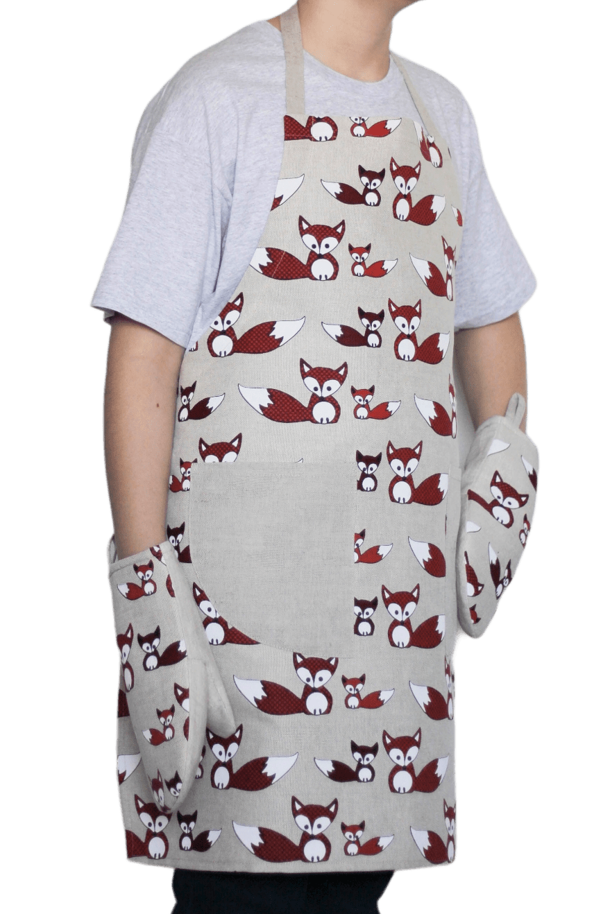 Kitchen apron FOXES - Linen4me