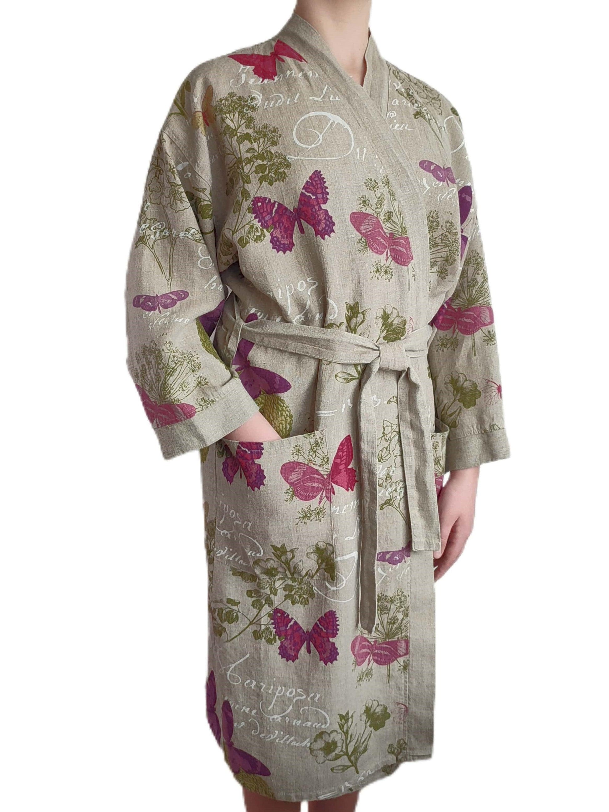 Bathrobe BUTTERFLIES - Linen4me