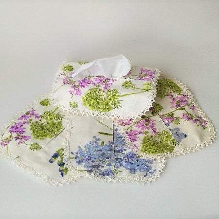 Cover for box with paper napkins LILAC - Linen4me