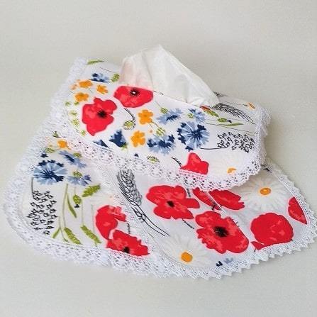 Case for a box with paper napkins FLOWERS - Linen4me