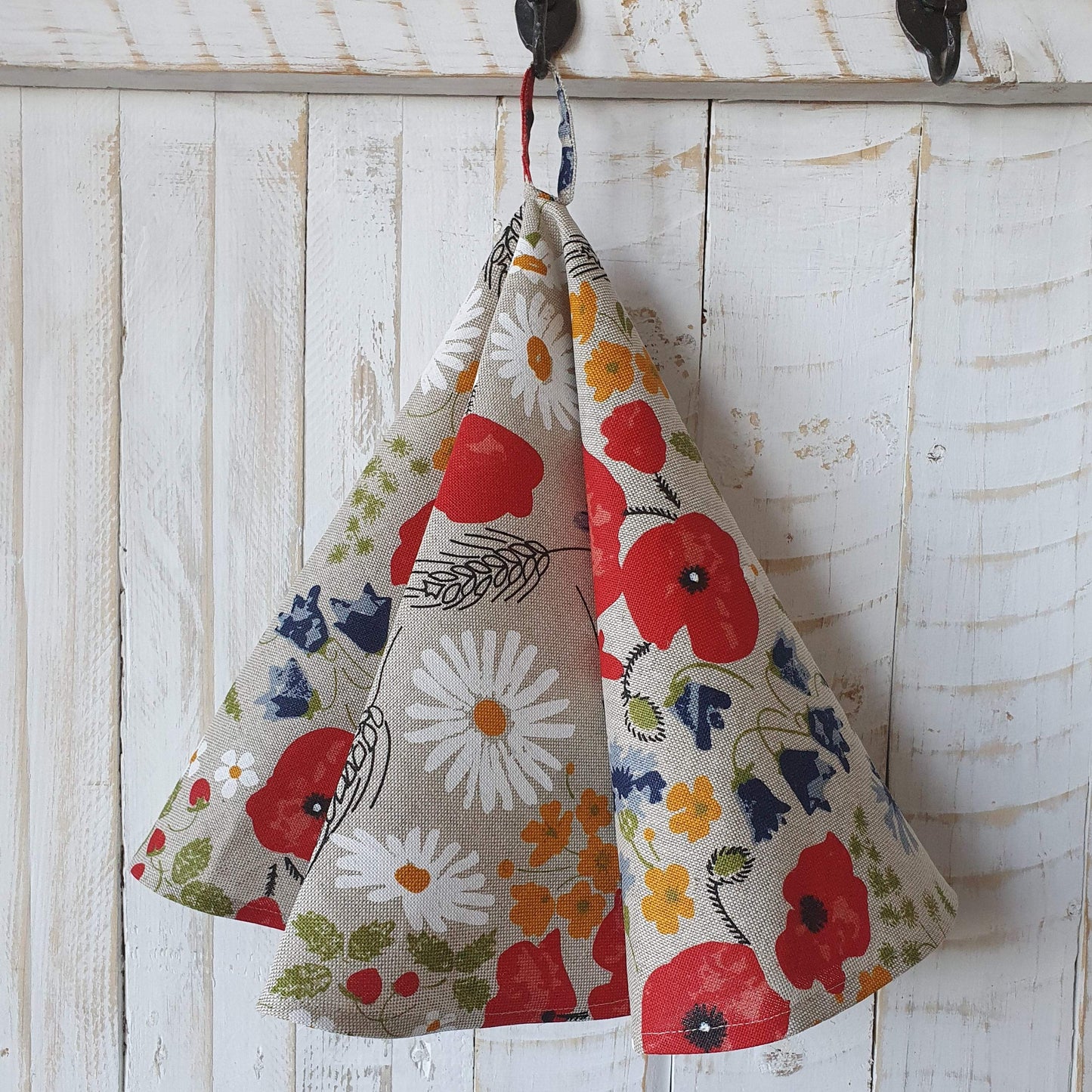 Round kitchen towel FLOWERS - Linen4me