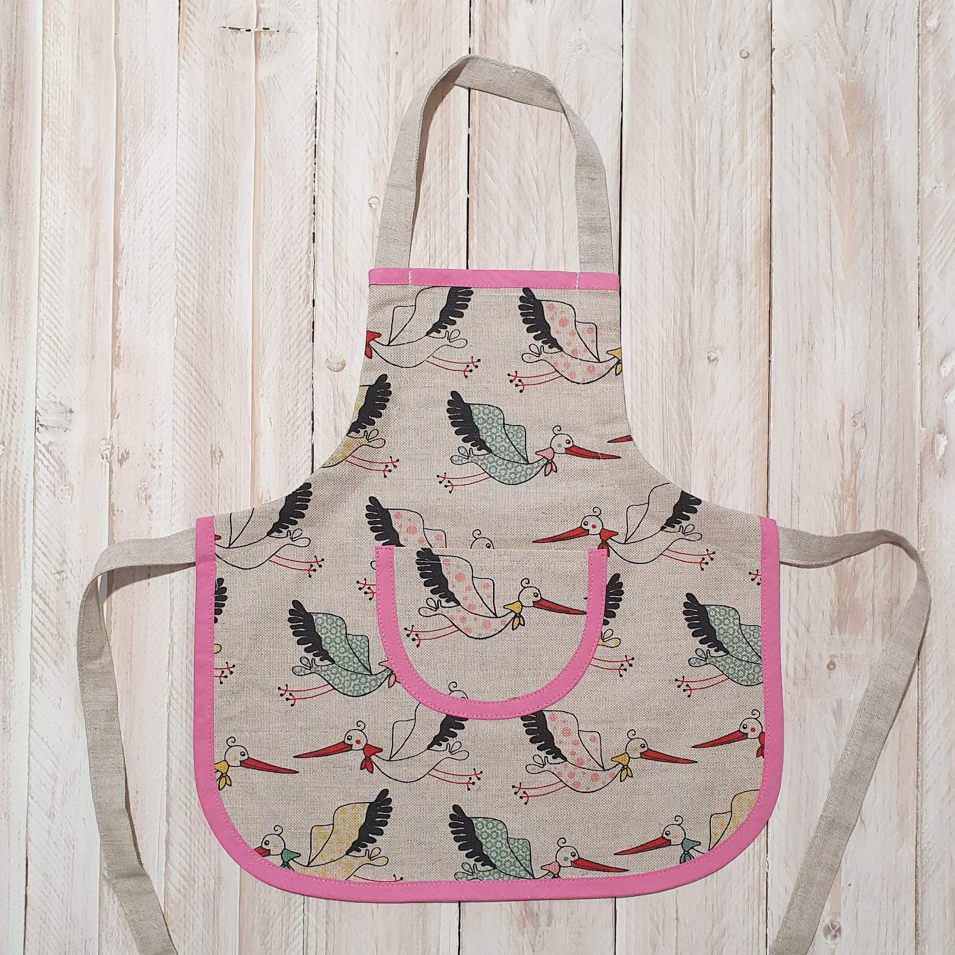 Children's apron (1-4 years old) STORK - Linen4me