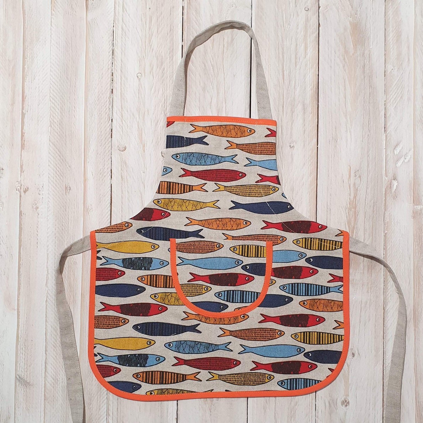 Children's apron (1-4 years old) FISH - Linen4me