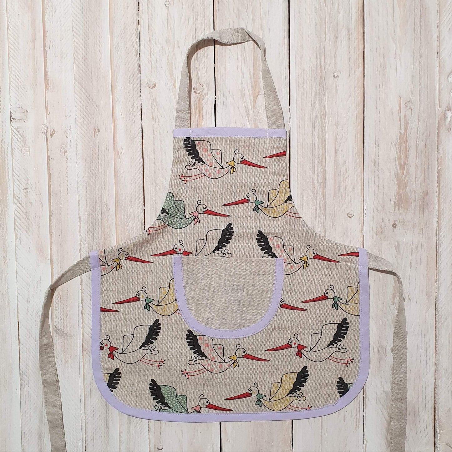 Children's apron (1-4 years old) STORK - Linen4me