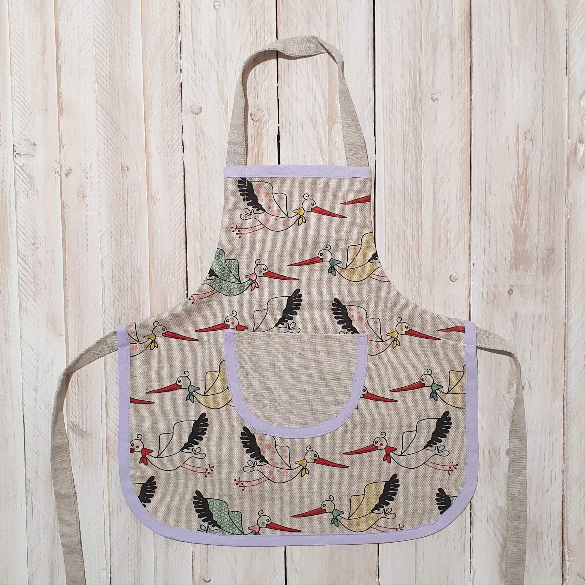 Children's apron (1-4 years old) STORK - Linen4me