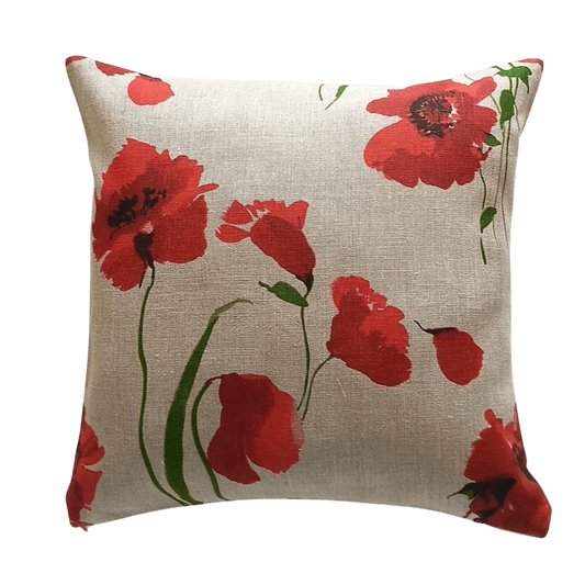 Decorative pillowcase RED FLOWERS - Linen4me