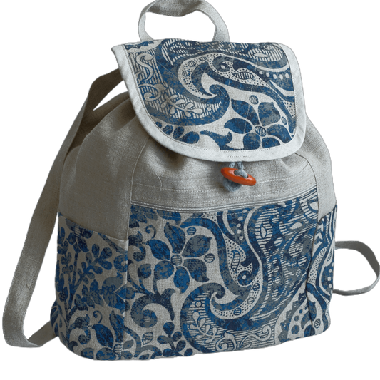 Backpack BLUE PATTERN - Linen4me