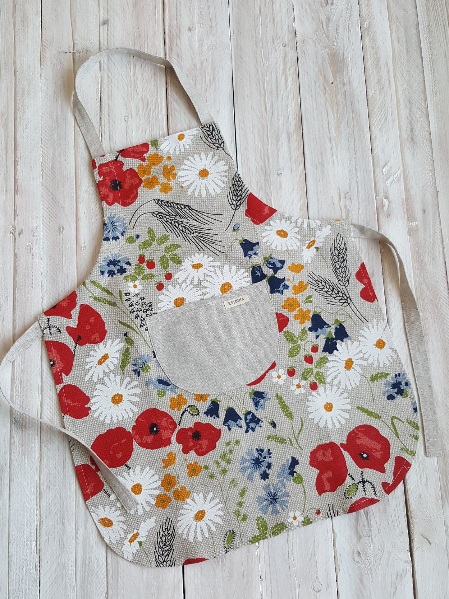 Children's apron (4-8 years old) FLOWERS - Linen4me