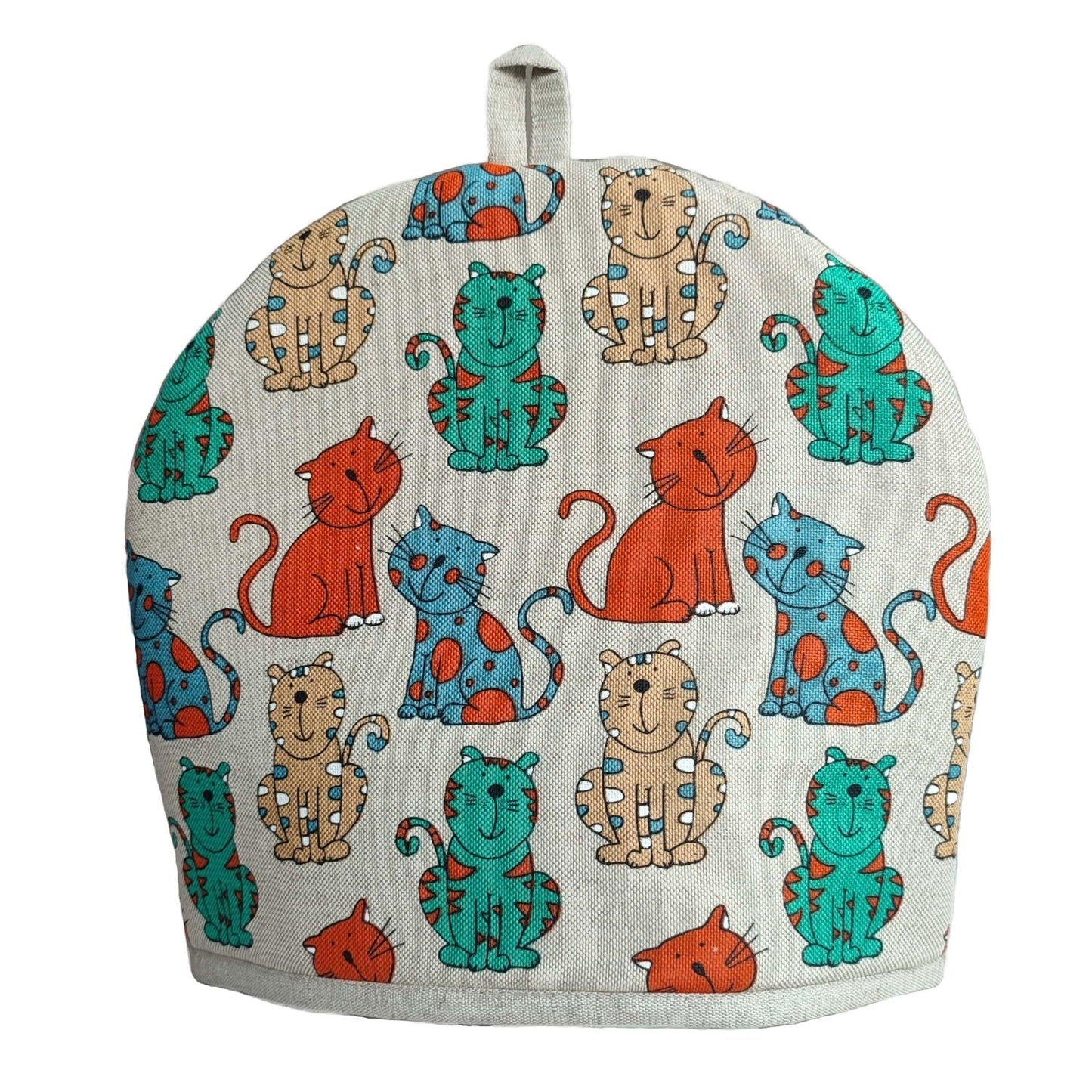 Textile heating pad for a teapot ORANGE CAT - Linen4me