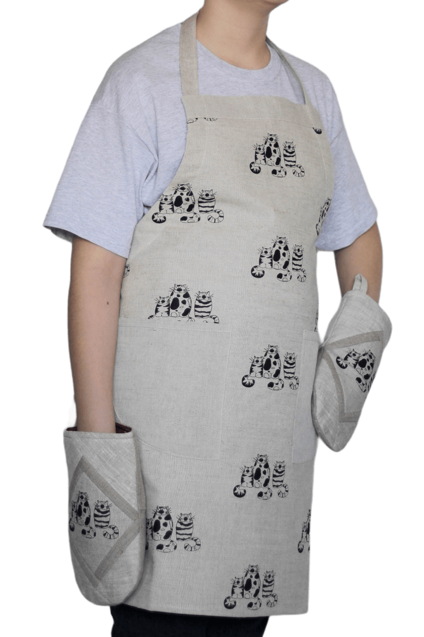 Kitchen apron THREE CATS - Linen4me