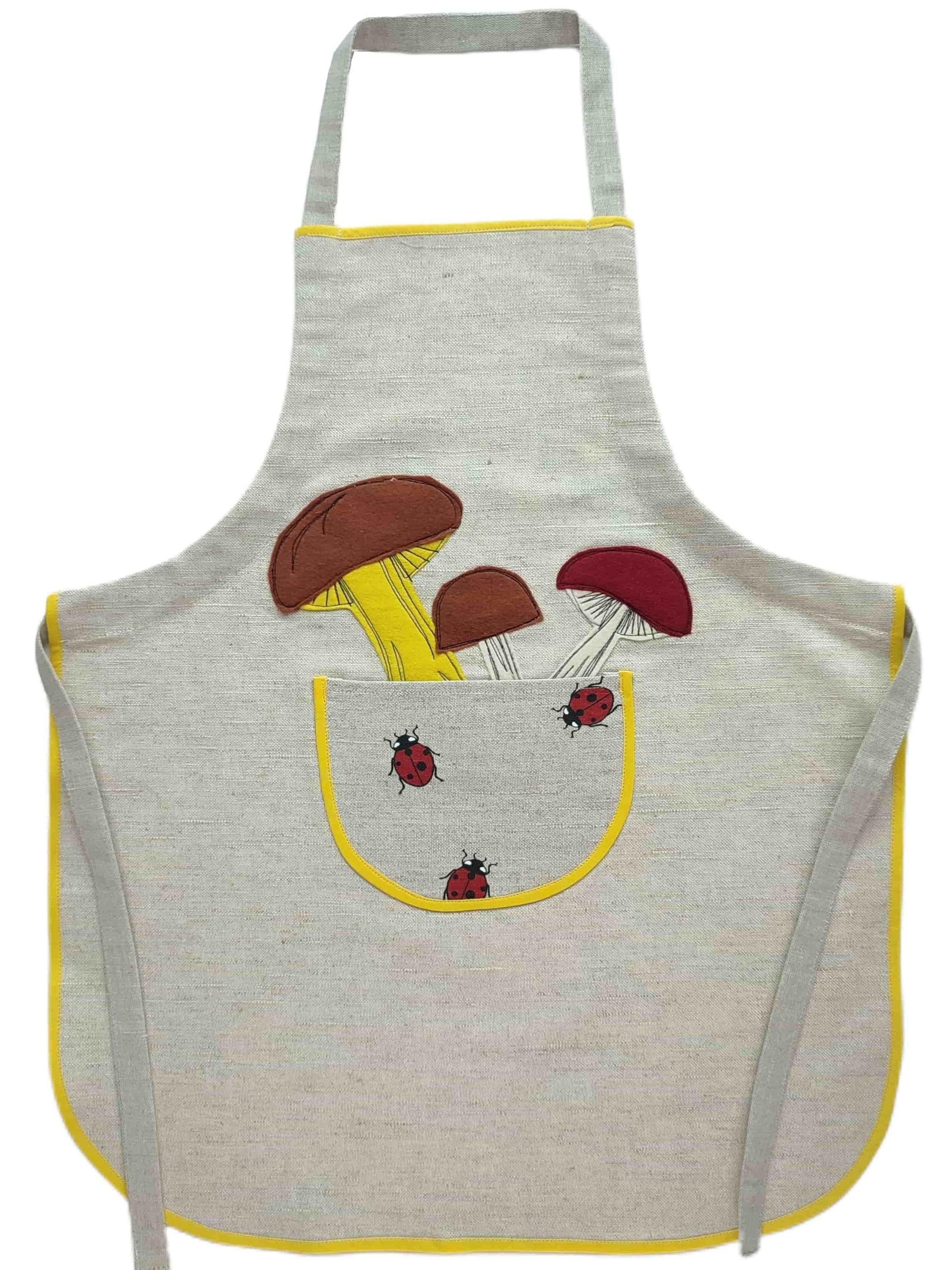 Children's apron (4-8 years old) MUSHROOMS - Linen4me