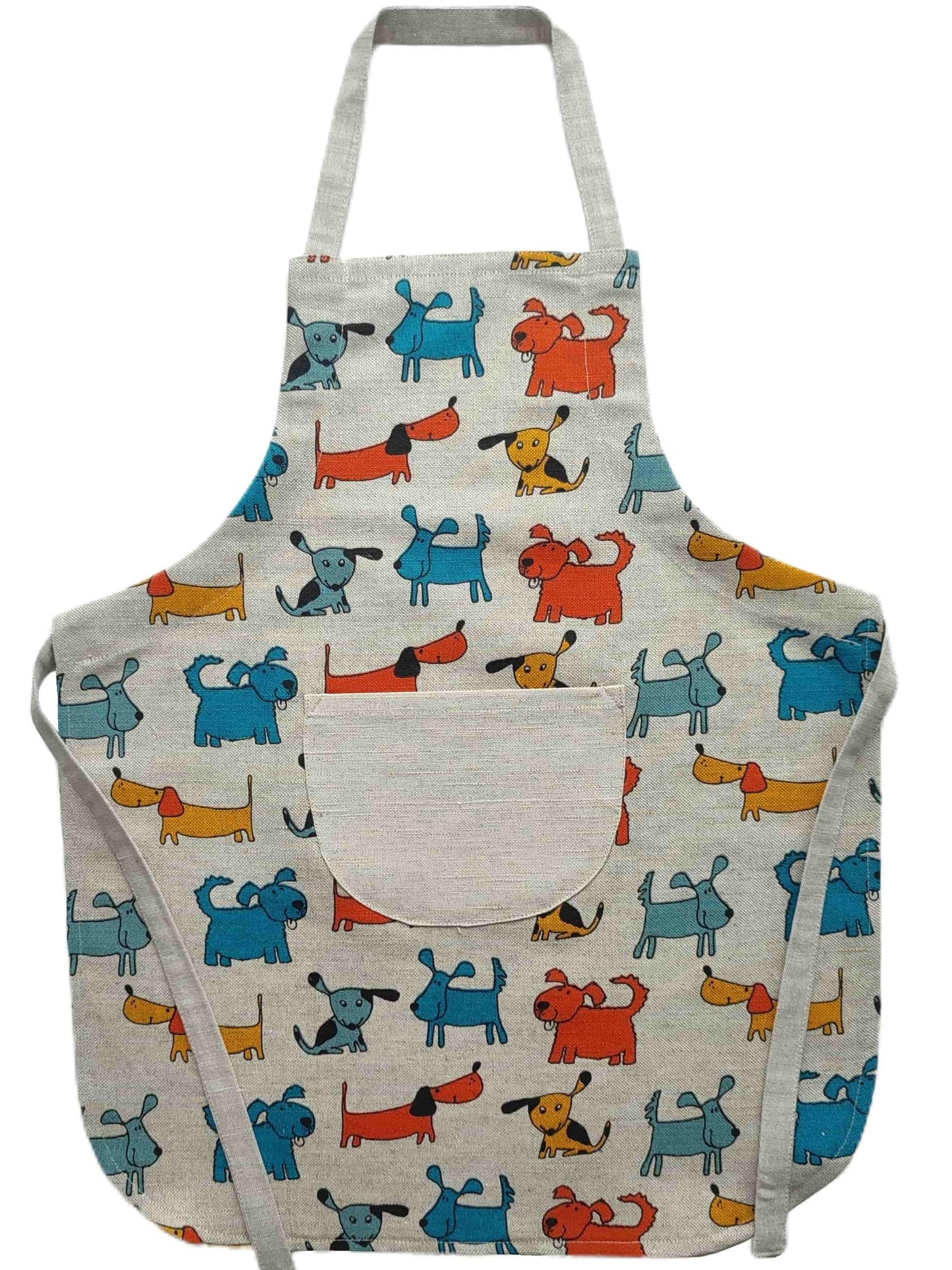 Children's apron (4-8 years old) ORANGE PUPPY - Linen4me