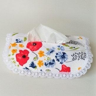 Case for a box with paper napkins FLOWERS - Linen4me
