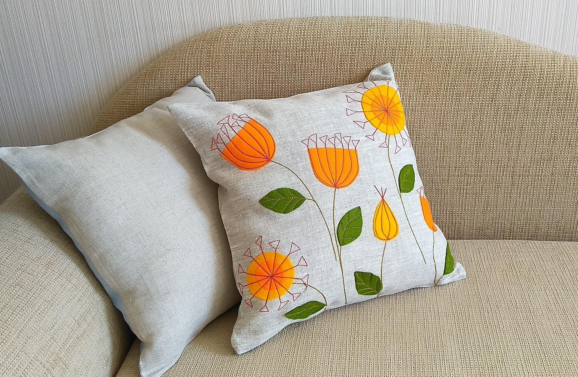 Decorative pillowcase with applique MOOD - Linen4me