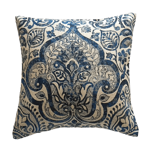 Decorative pillowcase BLUE ORNAMENT - Linen4me