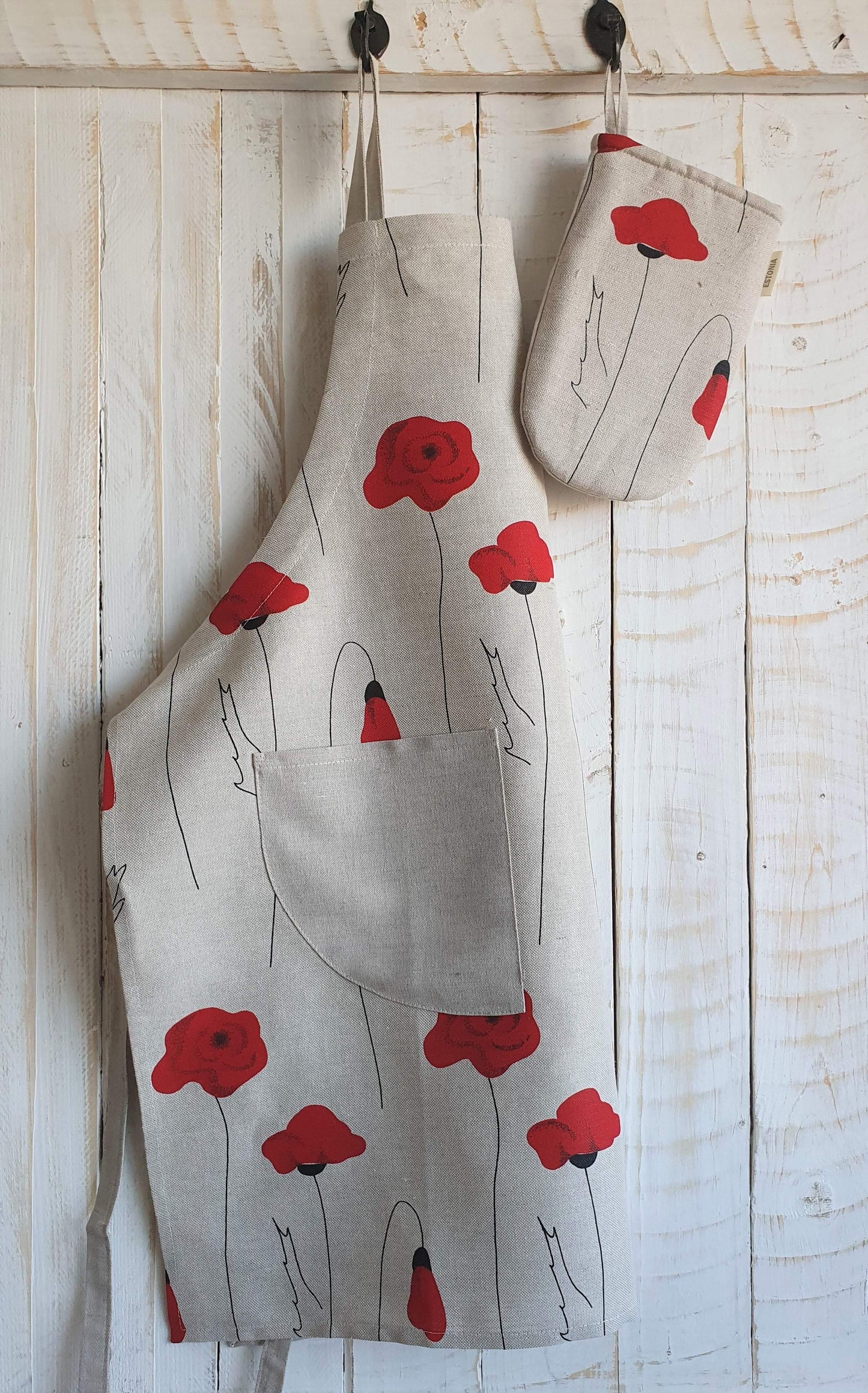 Apron POPPIES - Linen4me